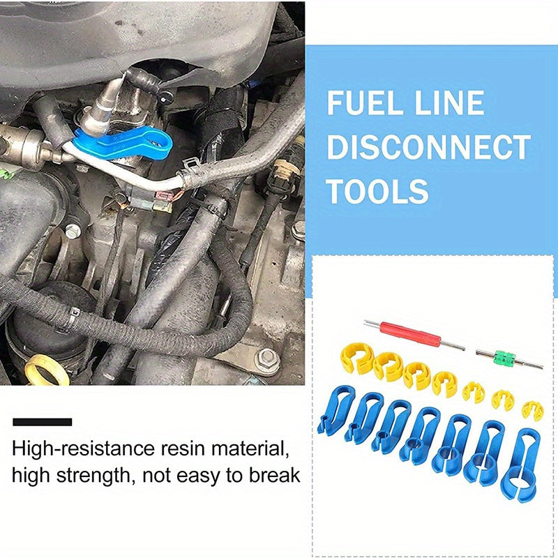 16PCS Fuel Line Disconnect Removal Tool Set,1/4 5/16 3/8 1/2 5/8 3/4 7/8 Inch   Disconnect Tool Kit For Auto Repair Tools