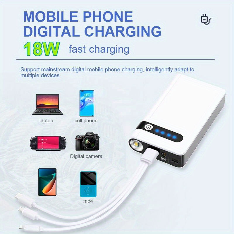 IWEWAVAN 12V 600A Car Jump Starter Emergency Battery Booster  Start Power Bank With LED Flashlight Charger For Phone