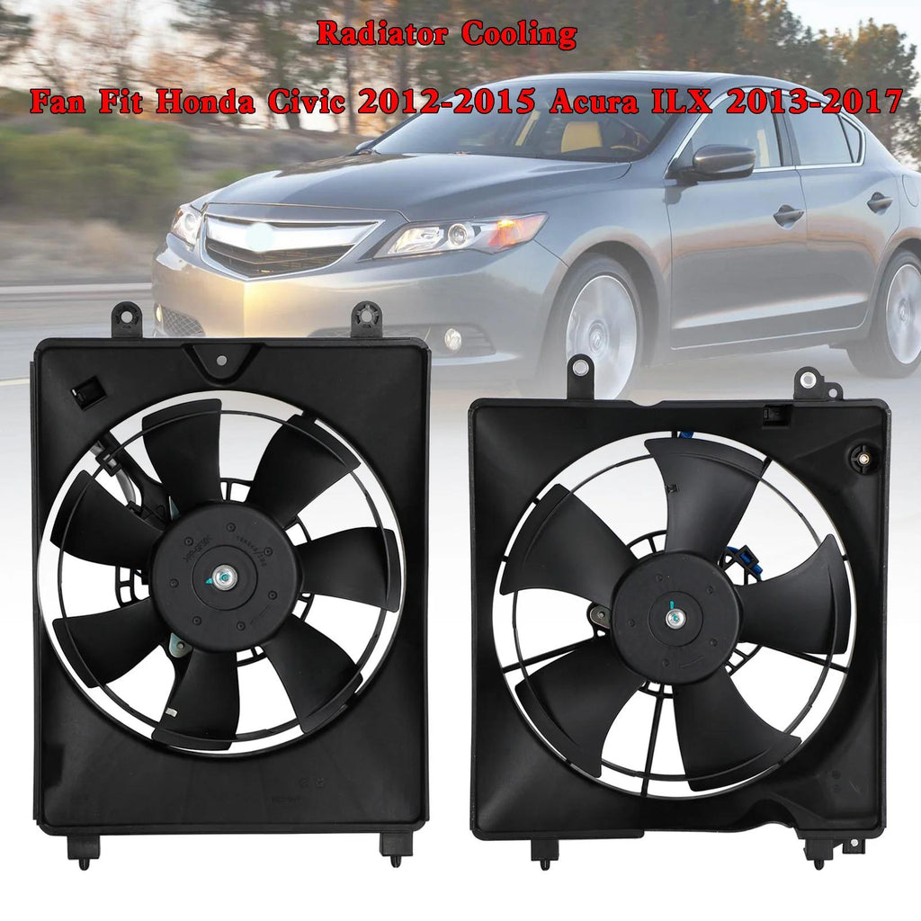 2015 Honda Civic SE Left+Right Radiator Cooling Fan 19030RSJE01 HO3115158 19030R1AA01 38616R1AA01 38615-RZA-A02 Generic