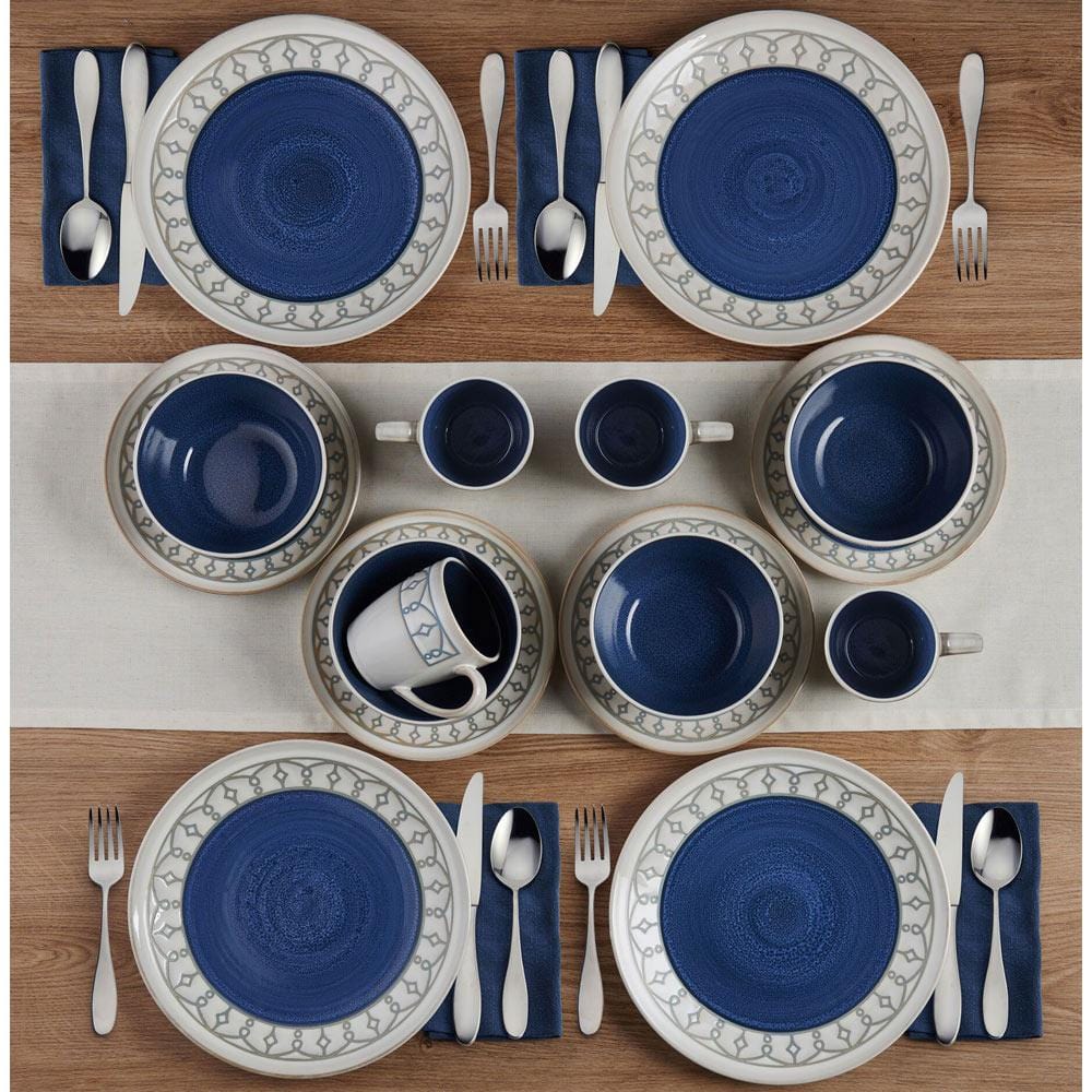 Remi Blue 16 Piece Dinnerware Set, Service for 4