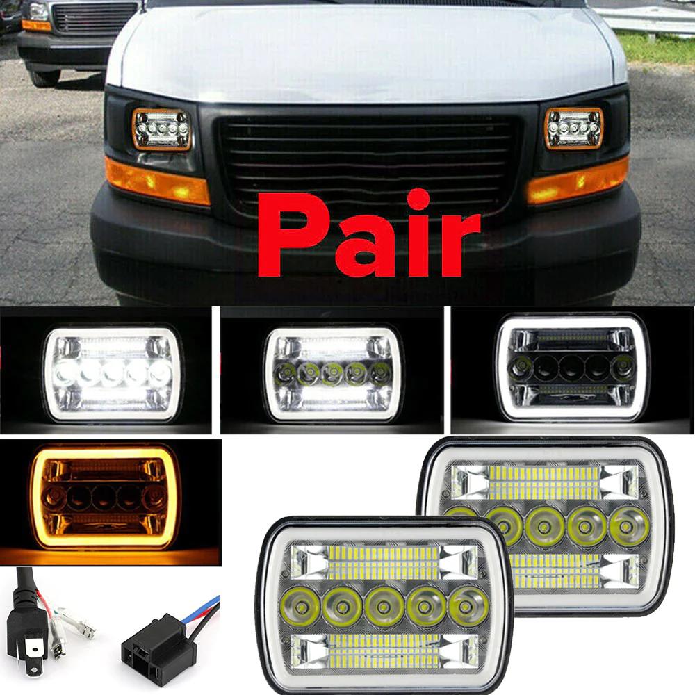 Pair 7x6"LED Headlight Hi/Lo Beam DRL For Chevy Express Cargo Van 1500 2500 3500 Generic