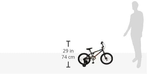 Mongoose Switch BMX Bike for Kids, 18-Inch Wheels, Includes Removable Training Wheels , Black