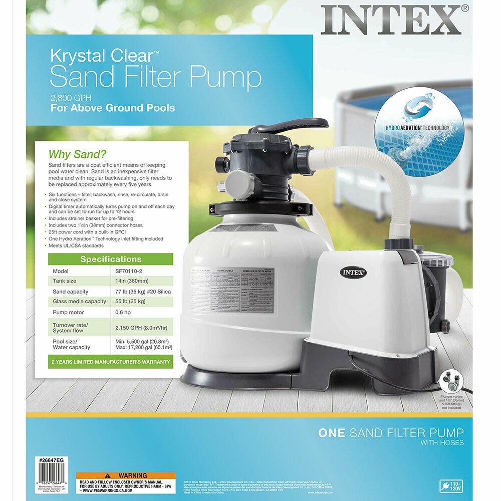 intex above ground pool sand filter pump bundled with replacement hose (2 pack)