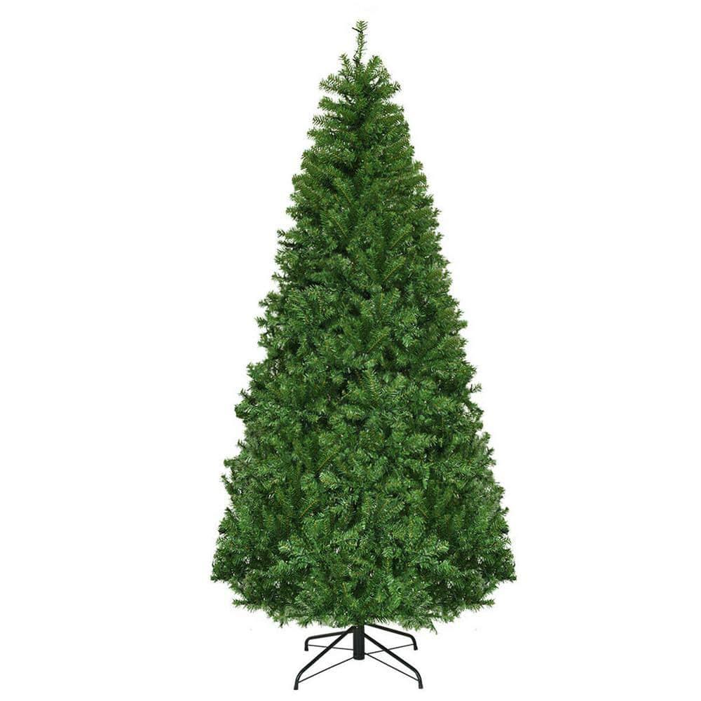 7FT Pre-Lit Artificial Christmas Tree Hinged Tree w/Metal Stand LED Lights