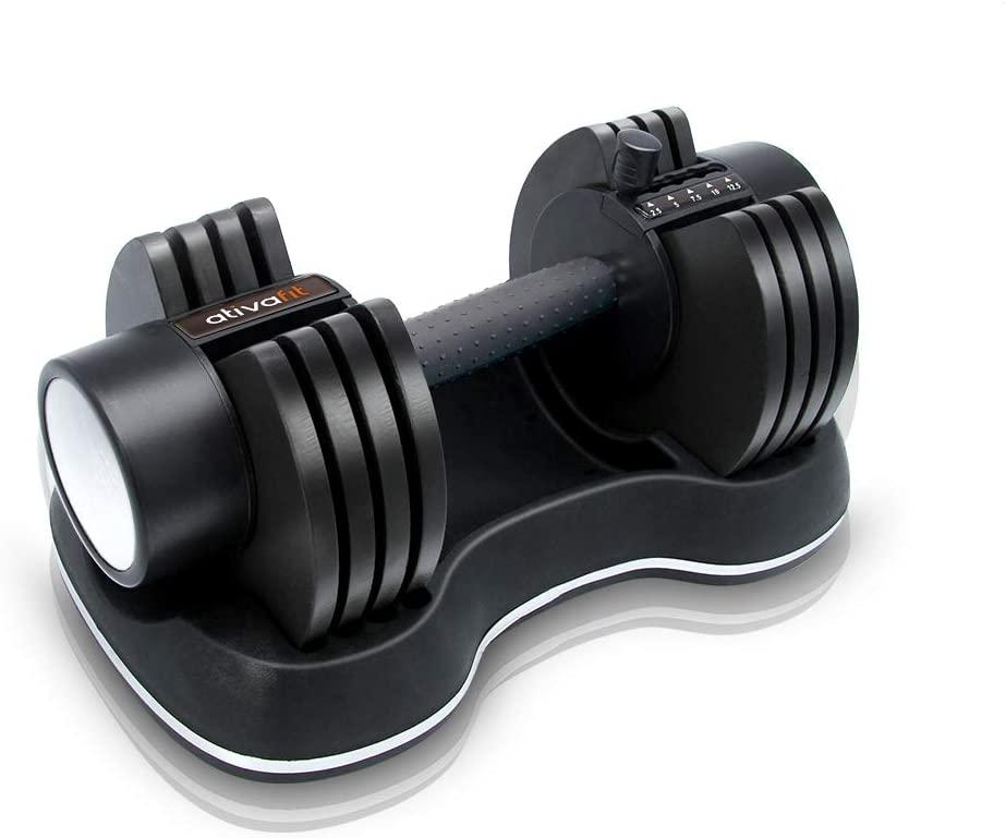 ATIVAFIT Adjustable Dumbbell 27.5 lbs Weights for Gym Home (Single)