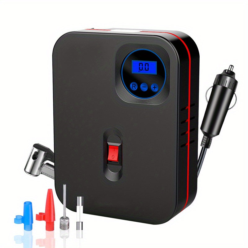 Car Tire Air Compressor, Tire Inflator Pump 12V DC Car Tire Pump With Digital Pressure Gau150PSI With Car Power Adapter Auto Shut Off For Car Tires