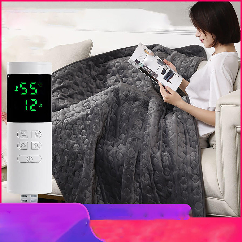 Bilu Electric Blankets Heated Blanket Soft Blanket Machine Washable For Home Travel Office (150X120Cm/59X47.2Inch) With 260Cm Extension Line, Bento Gray