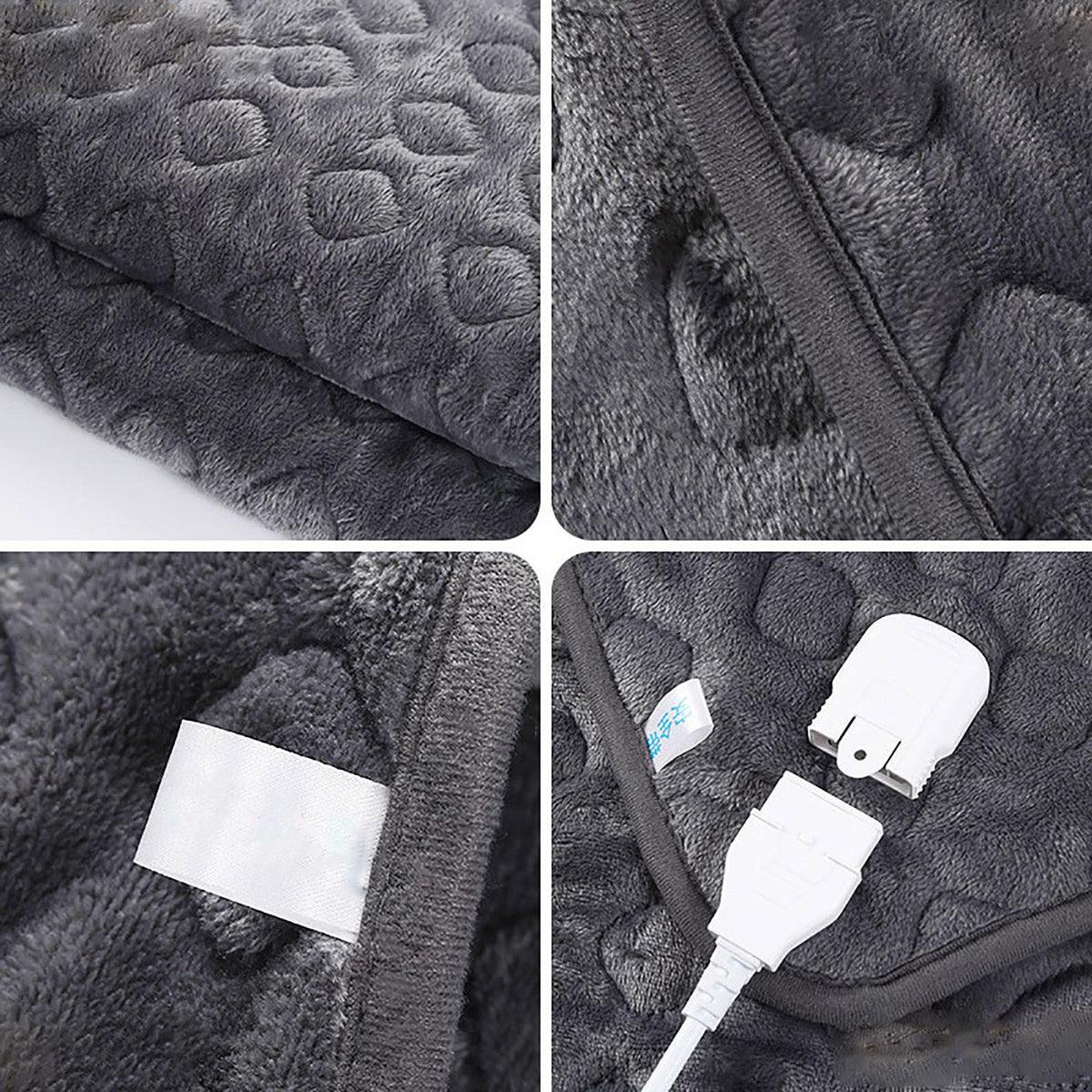 Bilu Electric Blankets Heated Blanket Soft Blanket Machine Washable For Home Travel Office (150X120Cm/59X47.2Inch) With 260Cm Extension Line, Bento Gray