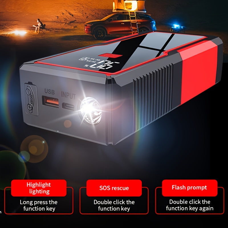 Boost Your Car Battery Instantly - Car Jump Starter & Power Bank With LED Light