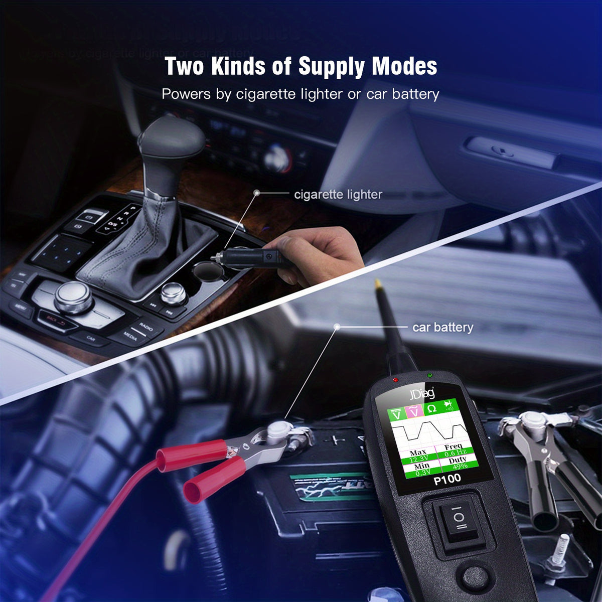 12/24V Multifunctional Car Circuit Tester Power Circuit Probe Kit, Car Battery Voltage/Resistant Tester Diagnostic Tool Component