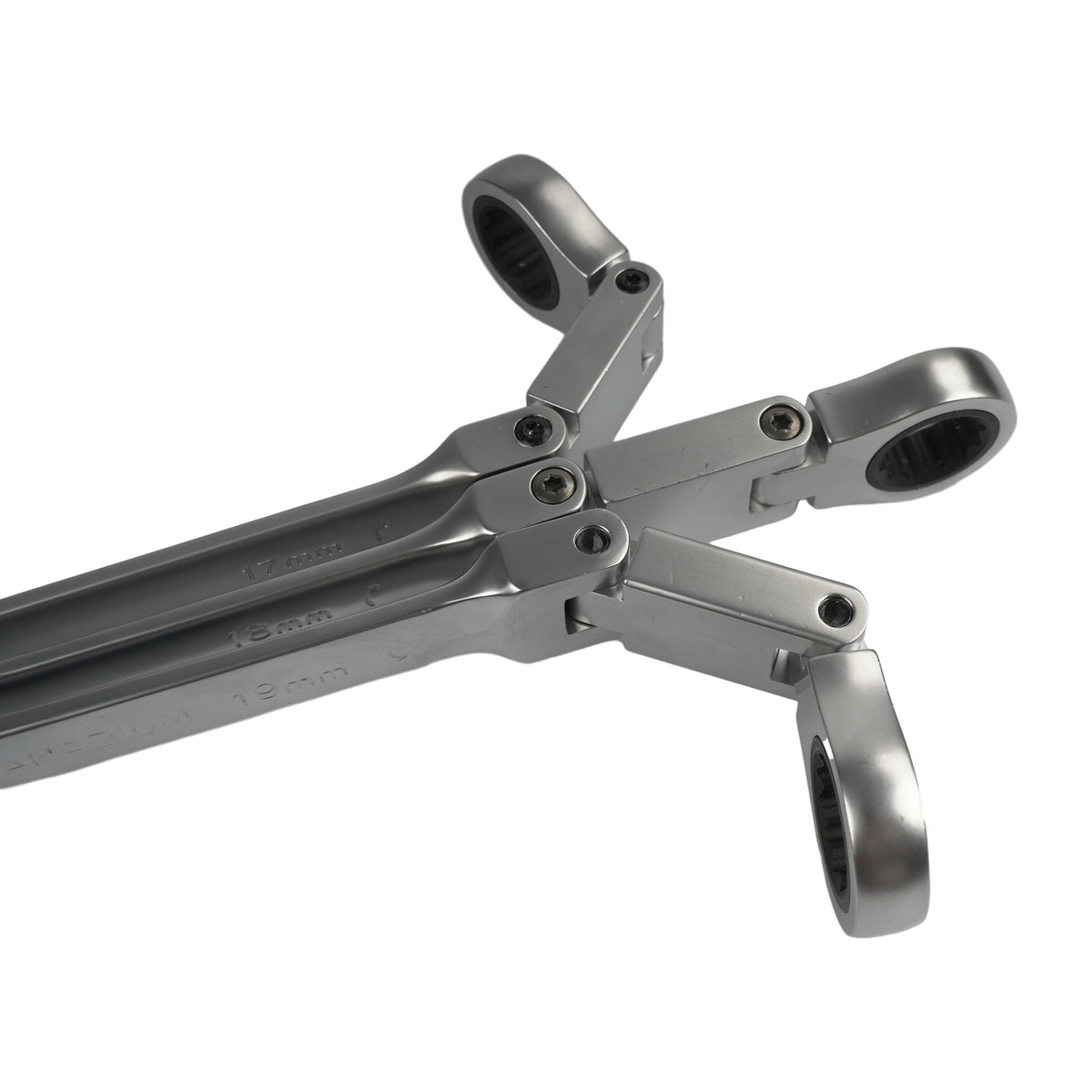 180° Flexible Head Ratchet Wrench Deep Offset 8-19mm Combination Dual-purpose Ratchet Tool Repair Ratchet Combination Set Car Hand Tools