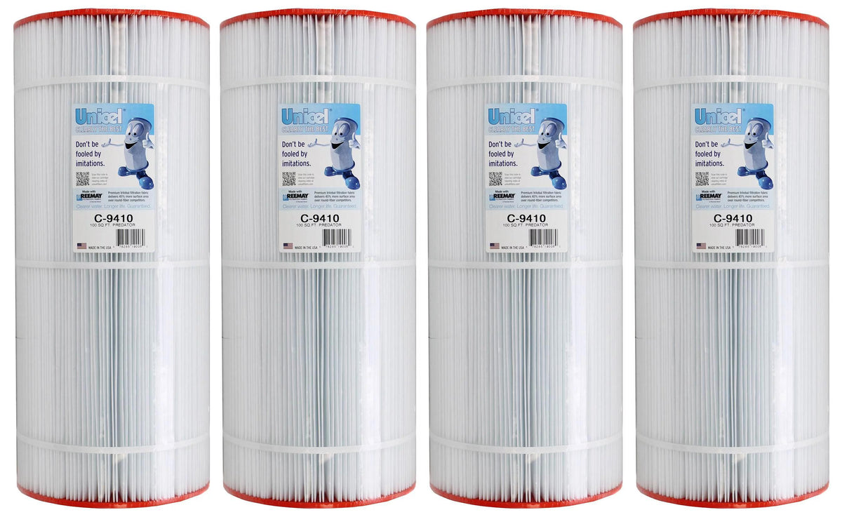 4) unicel c-9410 100 sq ft pentair clean clear predator cartridge filter r173215