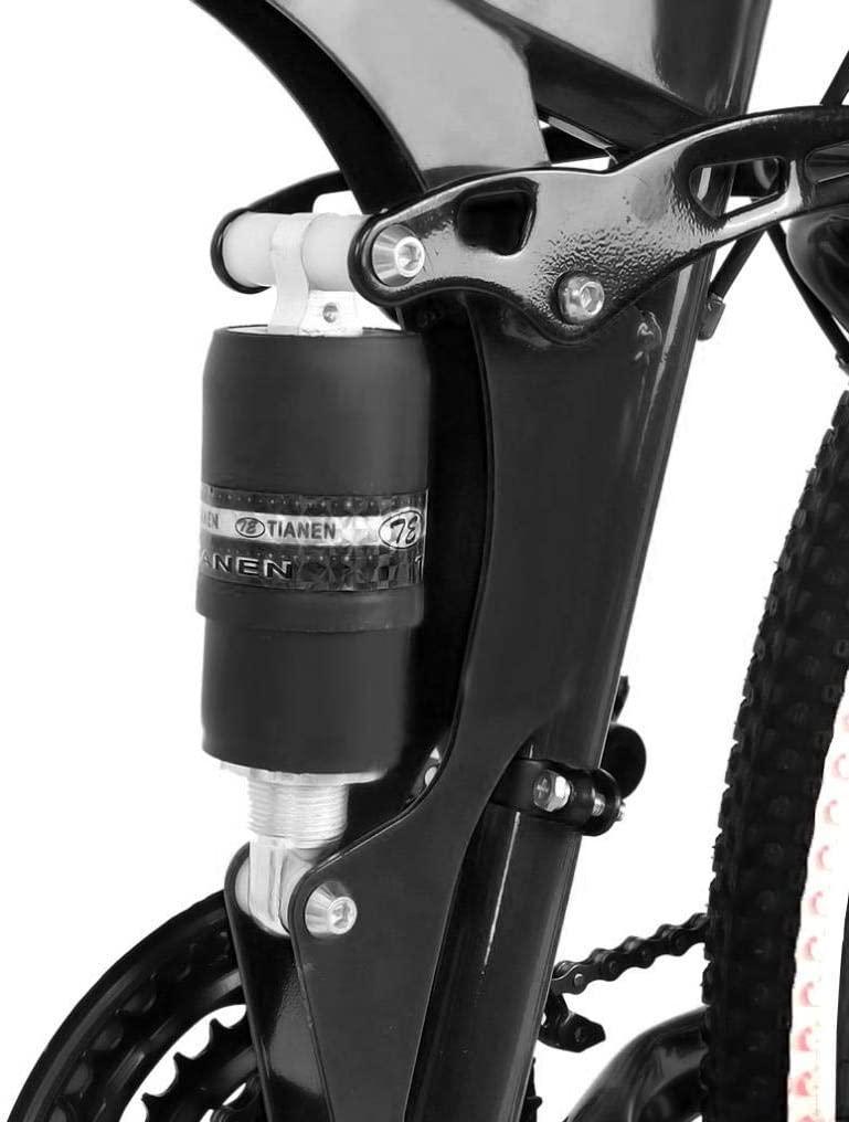 26in Folding Mountain Bike 21 Speed Full Suspension MTB Bikes High Carbon Steel Frame Disc Brakes Lightweight Black