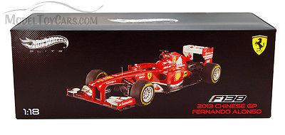 Ferrari F1 F138 Fernando Alonso China GP 2013 Elite Edition 1/18 Diecast Car Model by Hotwheels