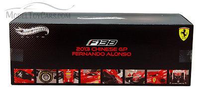 Ferrari F1 F138 Fernando Alonso China GP 2013 Elite Edition 1/18 Diecast Car Model by Hotwheels
