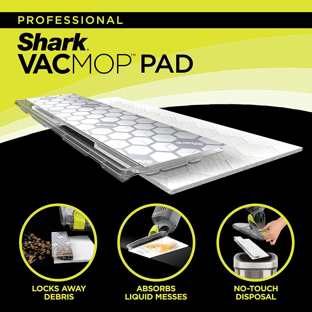Shark VM252P10 VACMOP Pro Cordless Hard Floor Vacuum Mop with LED Headlights, 12 Disposable Pads &amp; 12 oz. Cleaning Solution, Charcoal Gray