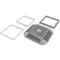 Main Drain Grate, 14" x 14" Square, Retro to 9" x 9", Lt Gry