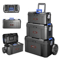 3-In-1 Tool Box with Wheels | Rolling Stackable Tool Box | Modular Tools StoraSystem | Small Toolbox with Detachable Parts Box Organizer丨Portable Toolbox for Garages,Home DIY,Workshop丨17+19+21"