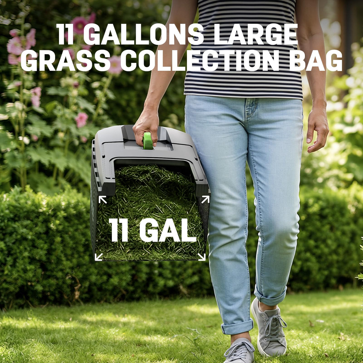40V 17 Inch Electric Lawn Mower Cordless, Brushless Motor, 6-Position Height Adjustment, 2-in-1 Bagging &amp; Mulching, Includes 2 x 4.0Ah Batteries and Battery Charger