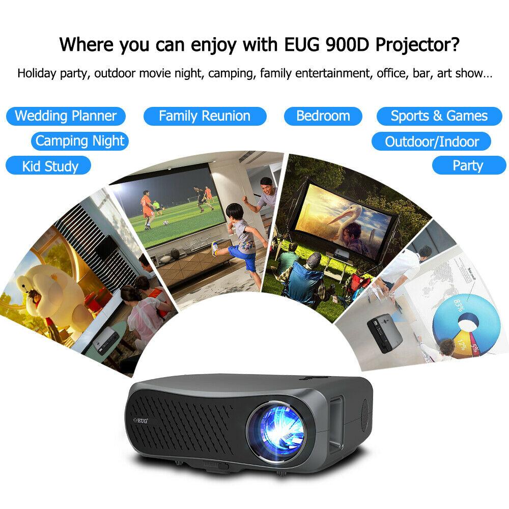 8500lm native 1080p projector conference meeting hd tv bundle bag/screen 10000:1