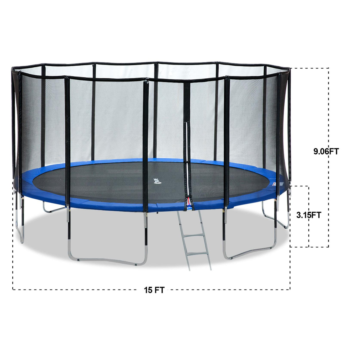 Exacme 15 FT Round Trampoline with 400 LBS Weight Limit&amp;Upgraded Carbon Fiber Support Pole With OranBasketball Hoop