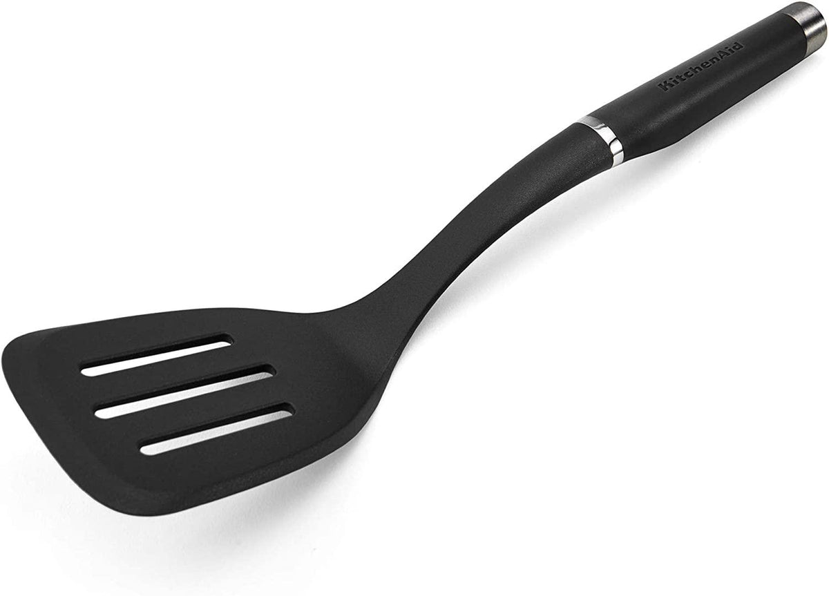 KitchenAid Gourmet Nylon Slotted Turner, one size, Matte Black