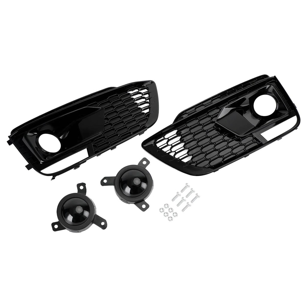 2018-20 RSQ5 Audi Q5 SQ5 SUV Black Front Honeycomb Fog Lamp Grilles Cover Generic