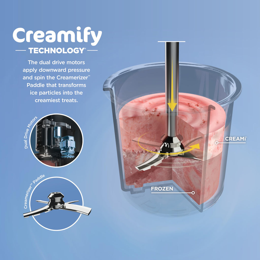 CREAMi Ice Cream Maker | 7-in-1 - IceCream, Gelato, Sorbet, Milkshakes, Mix-ins, Smoothie Bowls & More | Includes (1) Dishwasher Safe 16 oz. Pint with storalid | Black | NC299AMZ | 7-in-1 One-Touch Programs for Ice Cream, Gelato, Sorbet, Mi