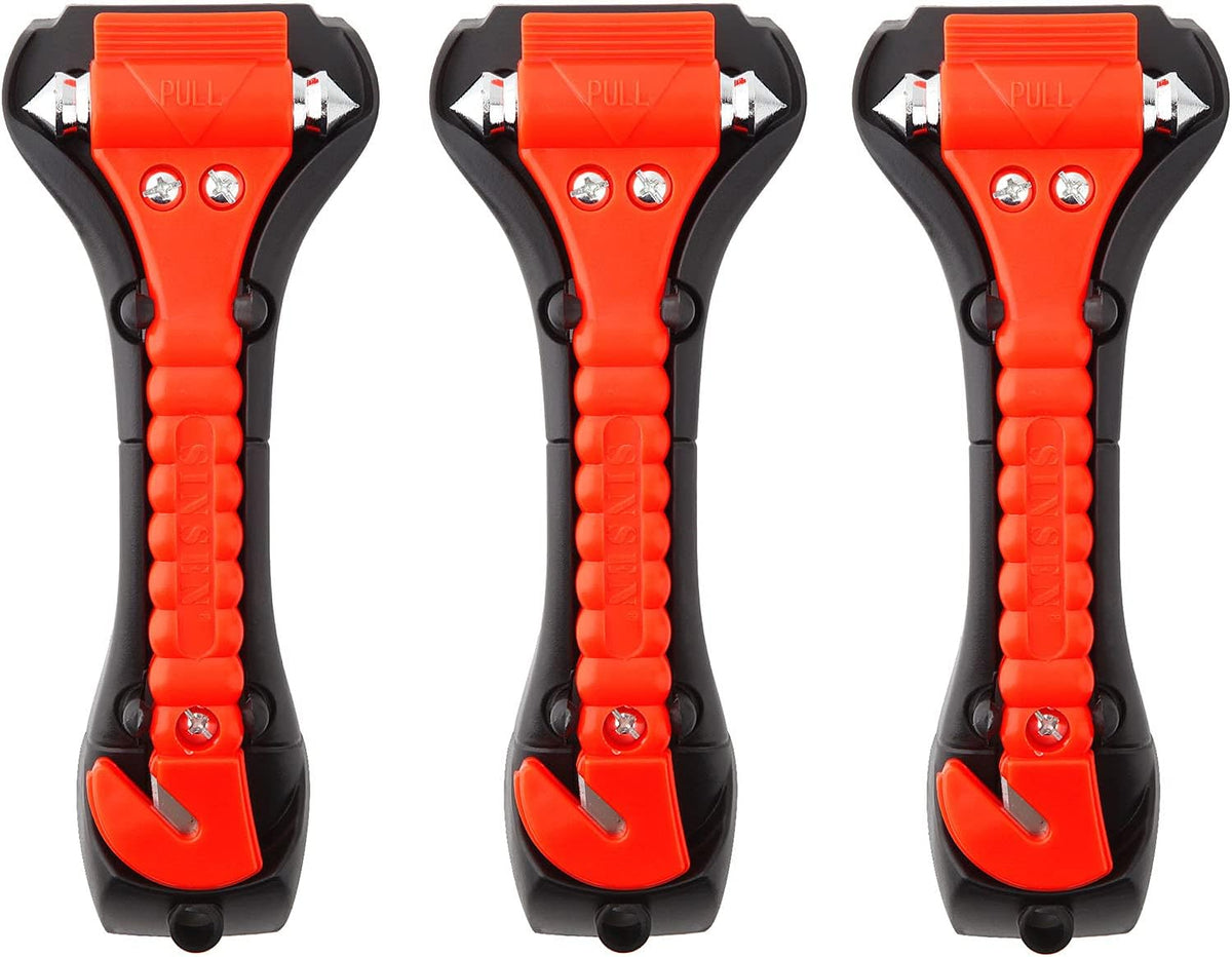 Car Safety Hammer Set of 3 Emergency Escape Tool Auto Car Window Glass Hammer Breaker and Seat Belt Cutter Escape 2-in-1 for Family Rescue &amp; Auto Emergency Escape Tools (3 PCS)