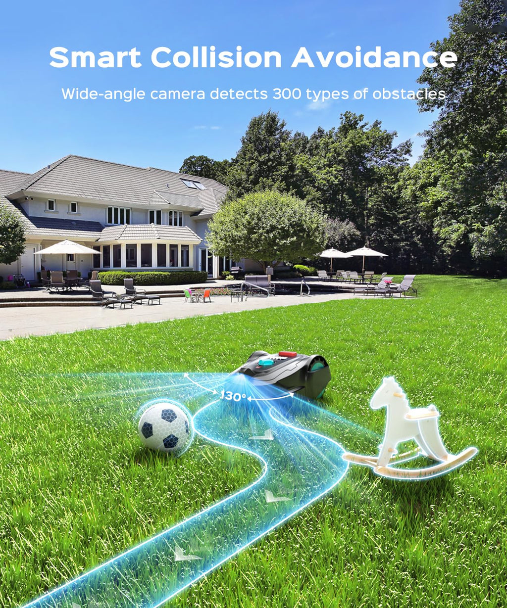 2026 M800Plus Robot Lawn Mower, GPS &amp; 3D Vision, with 32.8 ft Magnetic Stripe, Obstacle Avoidance, Auto-Charging, APP Control, Bow-Shaped Mowing for Lawns up to 8611 sq.ft (Jet Black)