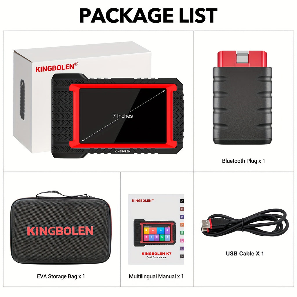 KINGBOLEN K7 OBD2 Scanner ECU Coding Active Test 28 Resets AF Reset ALL System Auto Diagnostic Tools 3 Years Update