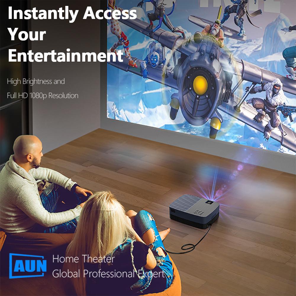 2024 projector full hd 1080p led theater android 9 smart tv mini beamer mobile 4