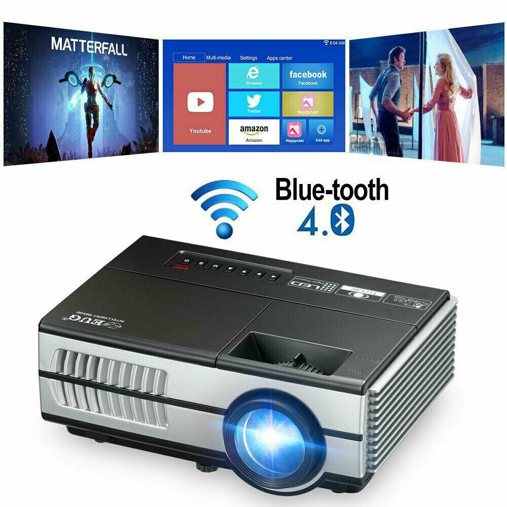eug smart projector full hd home theater wireless 1080p airplay netflix zoom tv