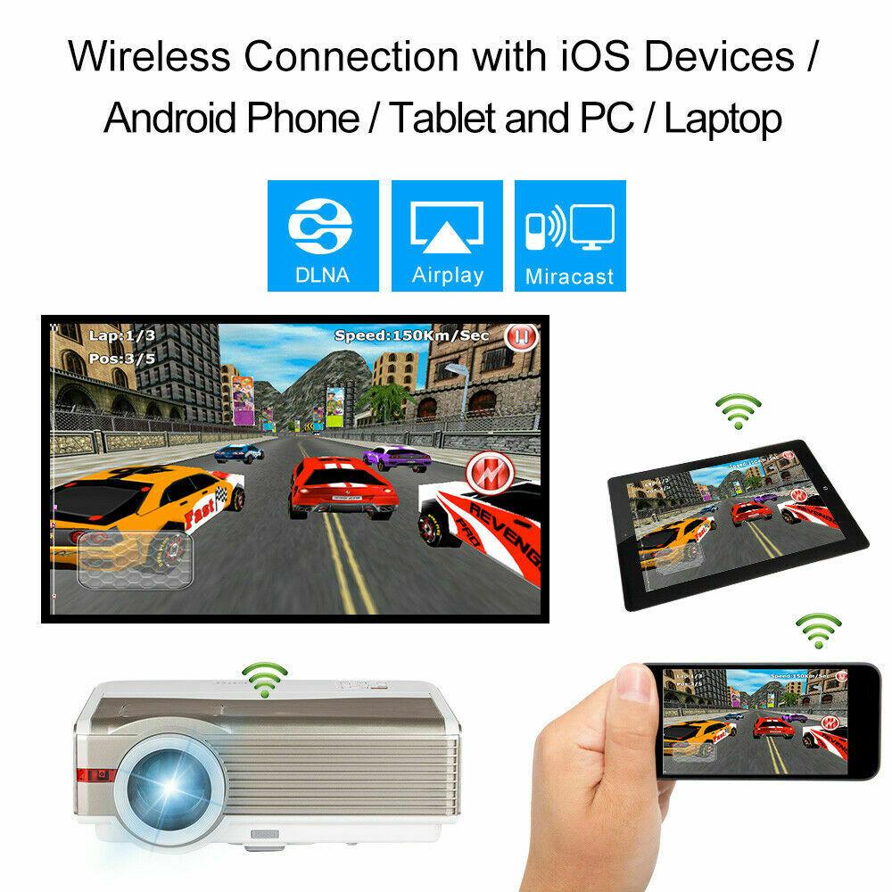 eug wifi projector smart home theater youtube netflix apps airplay tv zoom hdmi