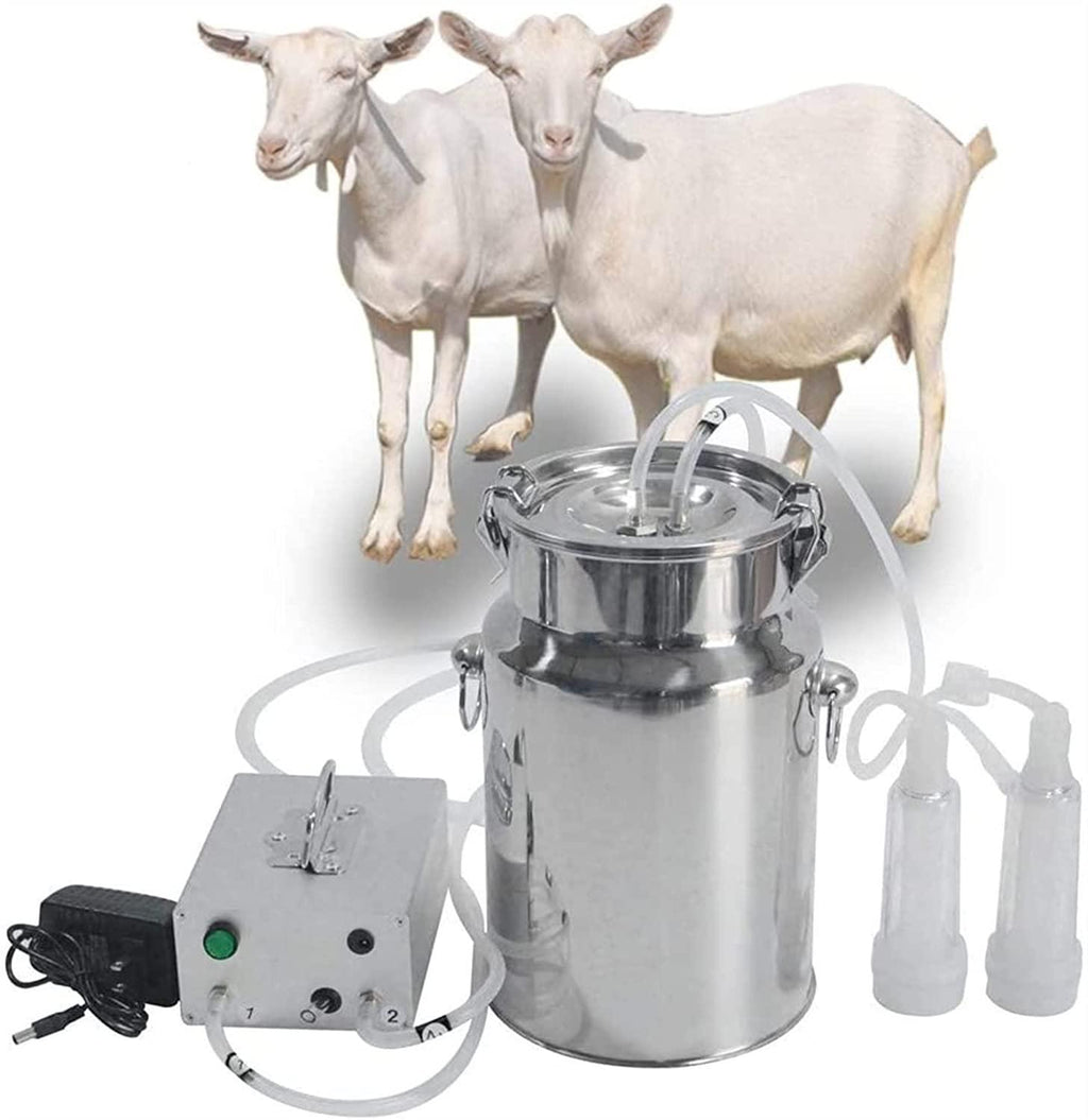 qlwykj electric milking machine for cattle 7l/14l portable pulsation adjustable vacuum pressure pump milker stainless steel automatically stop livestock milking machine