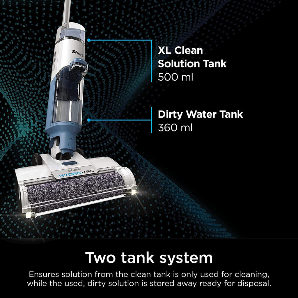 Shark WD201 HydroVac Cordless Pro XL 3-in-1 Vacuum, Mop &amp; Self-Cleaning System with Antimicrobial Brushroll* &amp; 12 oz. Odor Neutralizing Concentrate for Hard Floors &amp; Area Rugs, Lightweight, Pure Water