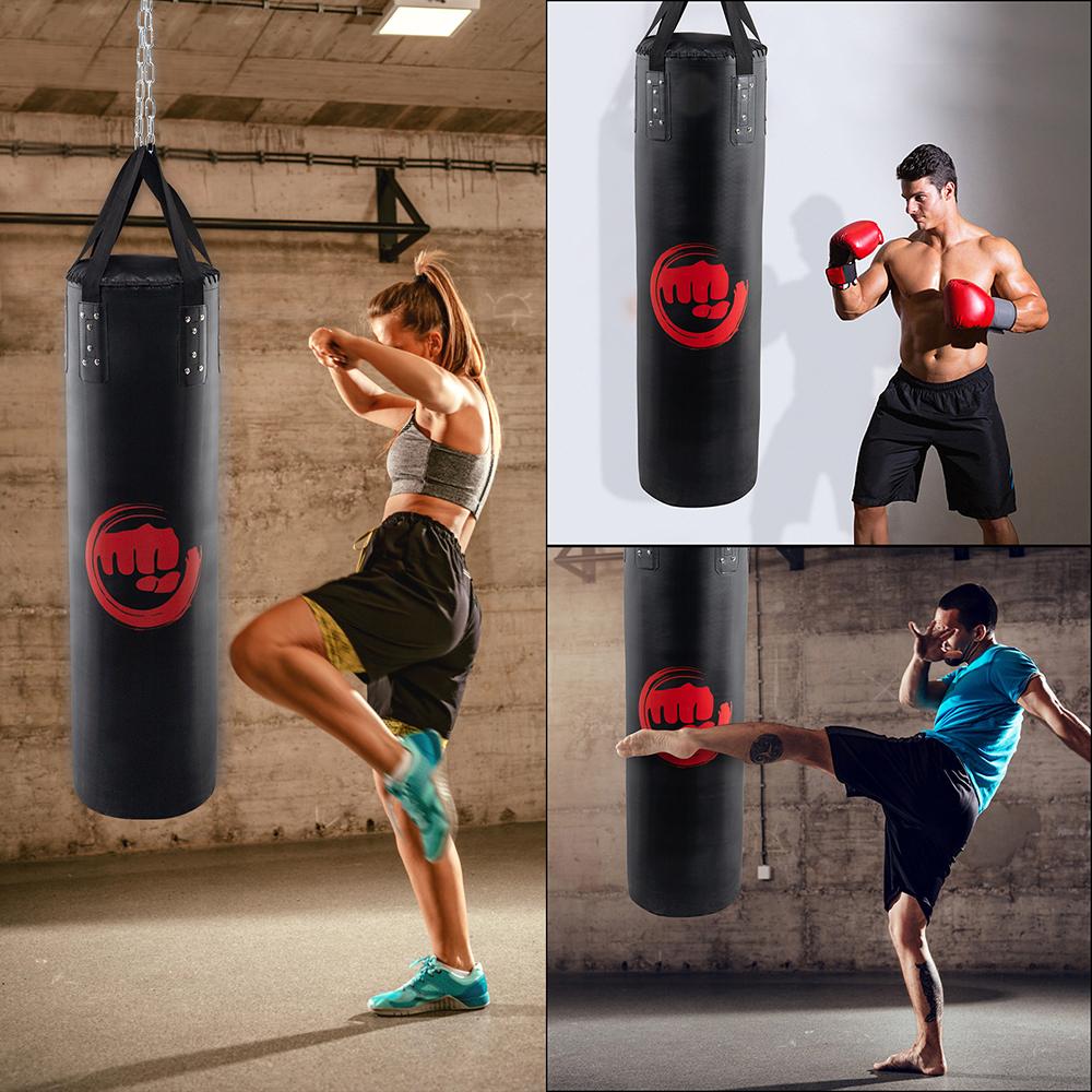 Punching Bag Filled Set , 47 x 14 inches Boxing Hanging Heavy Bag for Kickboxing Fitness Training Muay Thai MMA, Martial Arts, Home Gym