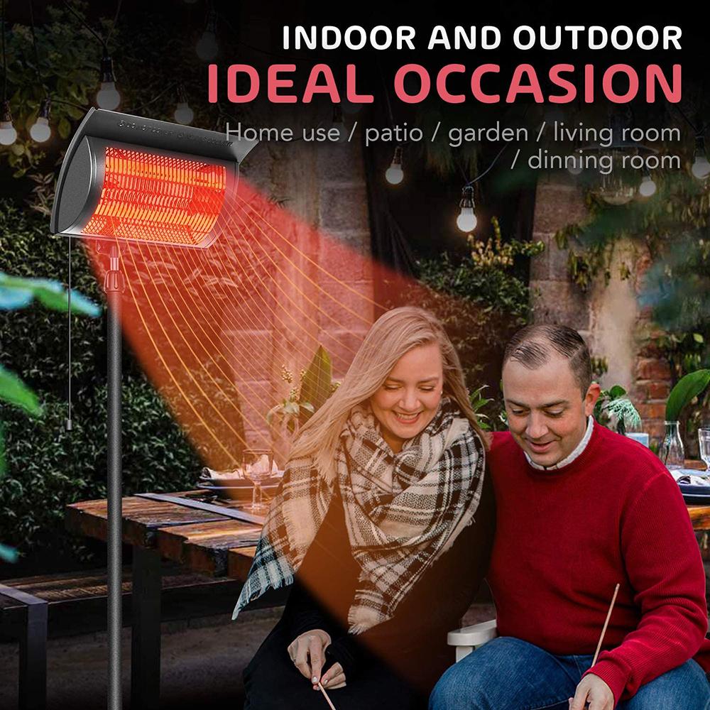 Tenozek Standing Heater Patio Outdoor Balcony, Courtyard with Overheat Protection, 750W/1500W