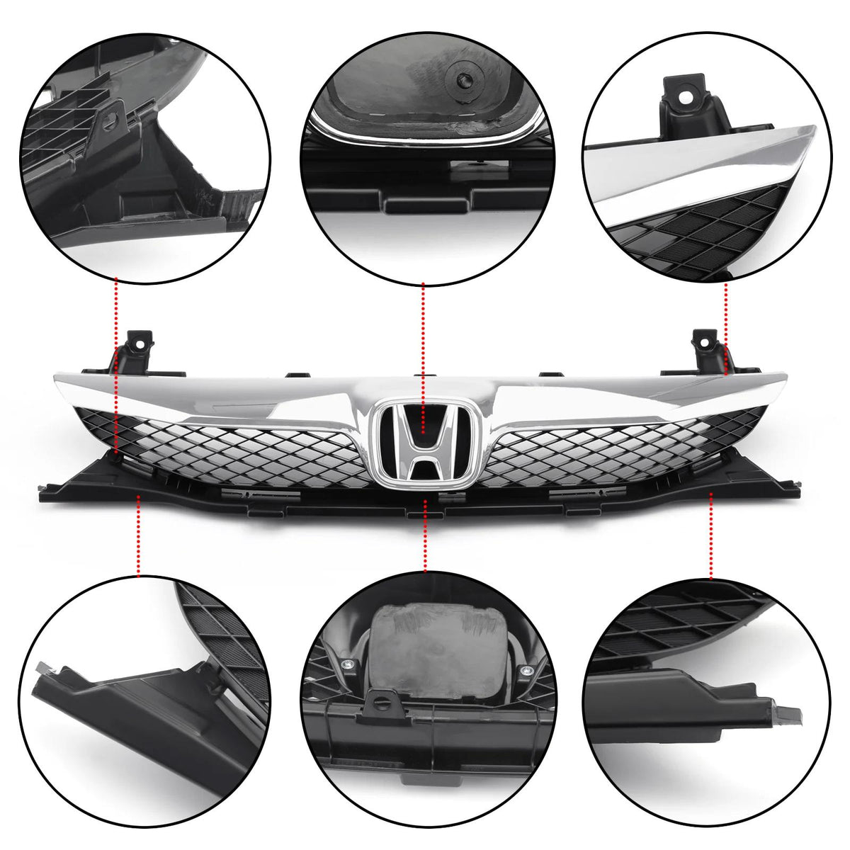2009-2011 Honda Civic Sedan 4 Door Front Top ABS Grille Grill Replacement Generic