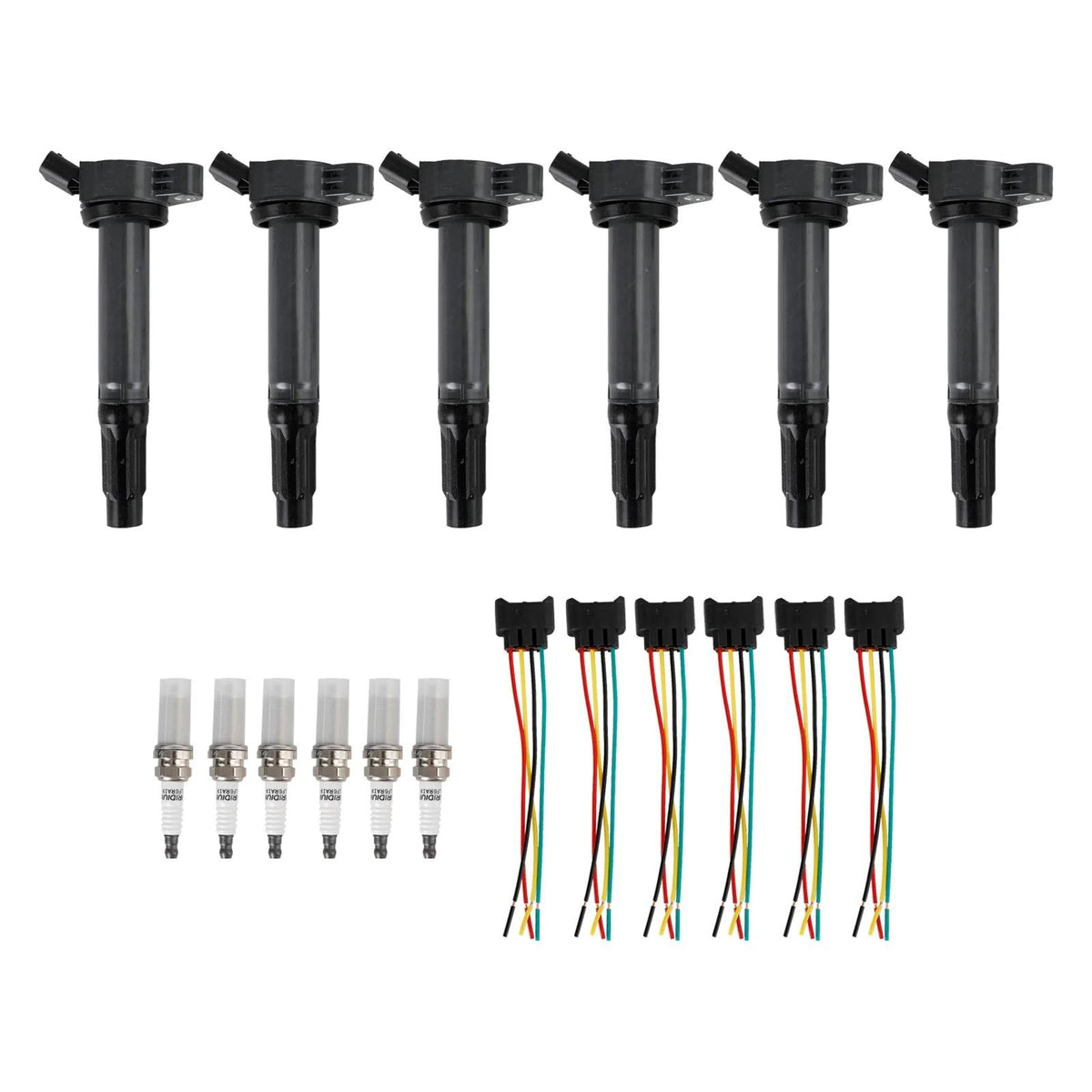 2005-18 TOYOTA AVALON 6PCS Ignition Coils+Connectors+Spark Plug UF487 90919-02251 90919-A2002 Generic