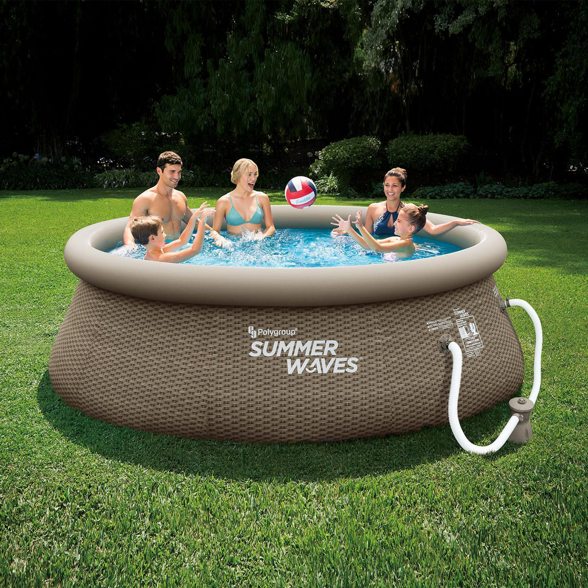 Summer Waves 10ft x 36in Quick Set Above Ground Inflatable Outdoor Swimming Pool with Filter Pump, Replacement Cartridge, and
