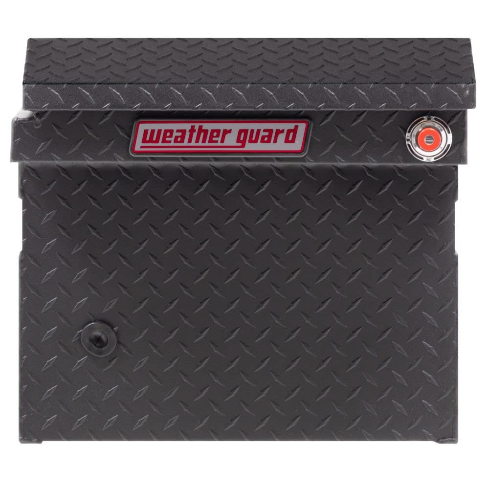 Saddle Truck Tool Box Aluminum Full Low Profile Textured Matte Black 10.2 Cu Ft
