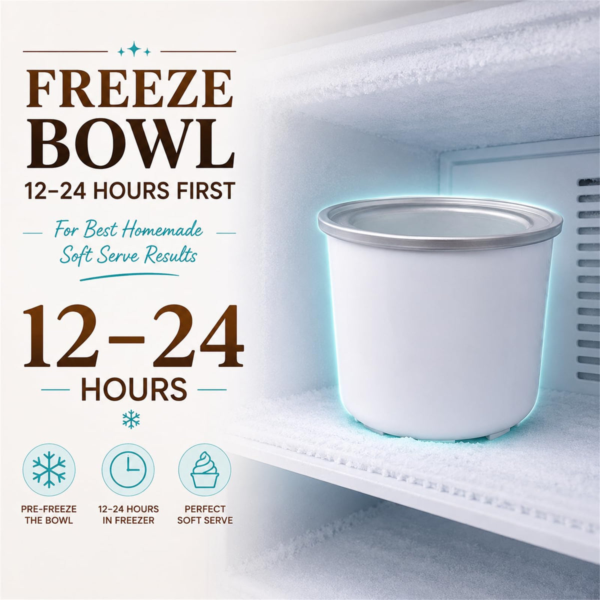 Soft Serve Ice Cream Maker for Home, 1 Quart Ice Cream Machine with Freezer Bowl, Dispensing Lever & Ingredient Chute, Frozen Yogurt, Gelato & Sorbet Maker, Countertop Dessert Machine
