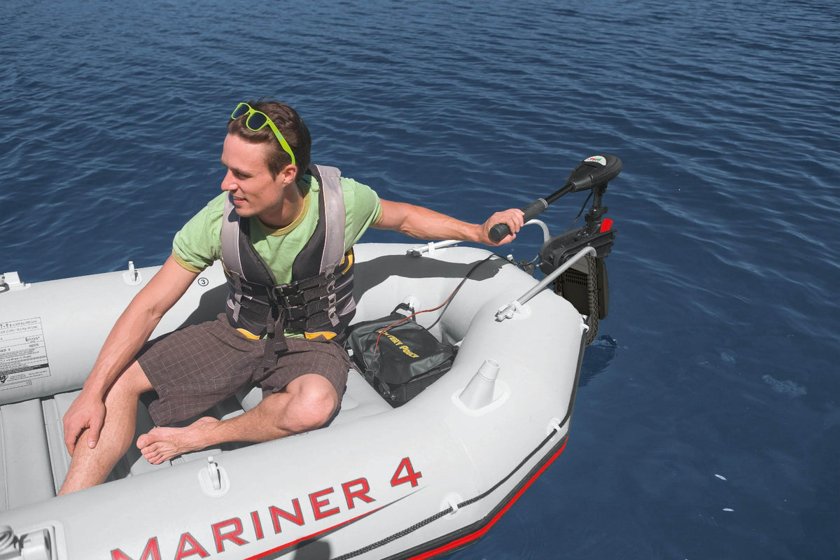 Seahawk 3 Inflatable raft Set and 2 Transom Mount 8 Speed Trolling Motors