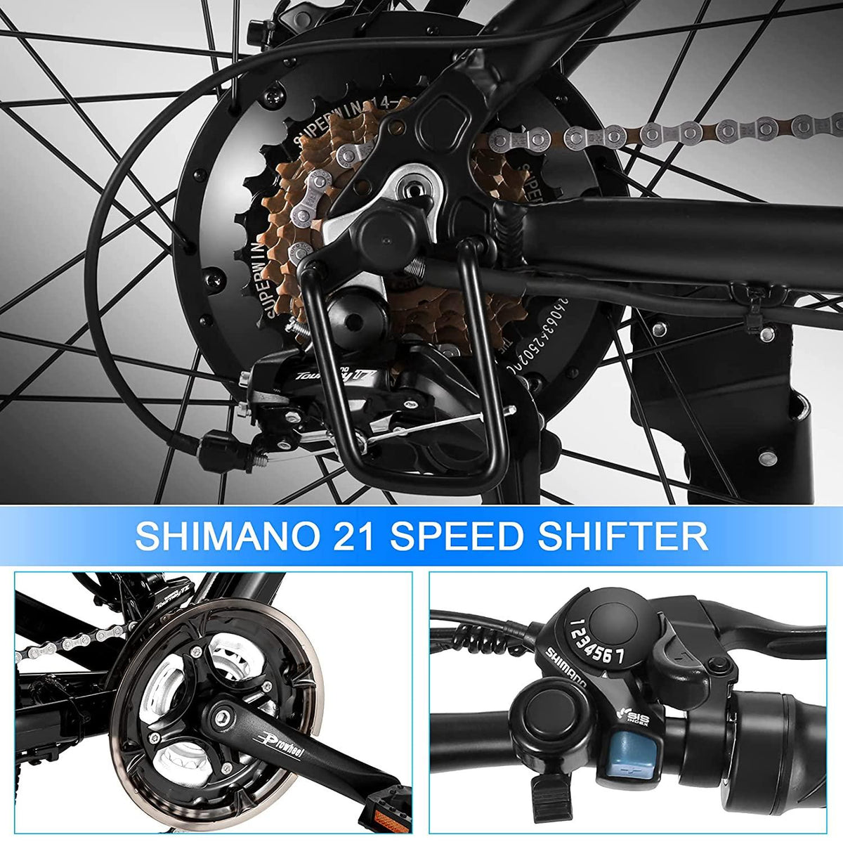 VIVI Electric Bike 26" Electric Mountain Bike, 350W Ebike 20MPH Electric Bikes for Adults/Electric Commuter Bicycle with Removable 8Ah Lithium-Ion Battery,  21 Speed