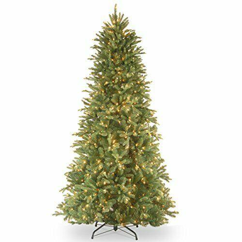 National Tree Company Feel Real 6.5 Ft Artificial Prelit Christmas Tree w/ Base