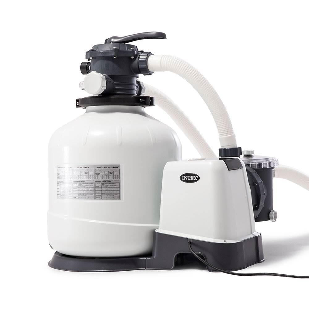 intex 3000 gph pool sand filter pump w/krystal clear saltwater system