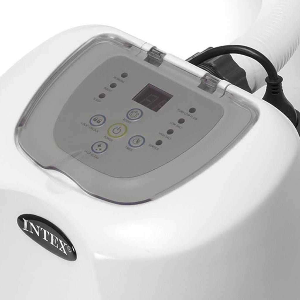 intex 3000 gph pool sand filter pump w/krystal clear saltwater system