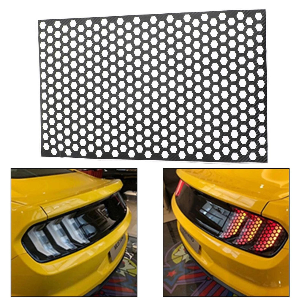 Tail-lamp Decal Accessories Carbon Car Rear Tail Light Cover Honeycomb Sticker Generic