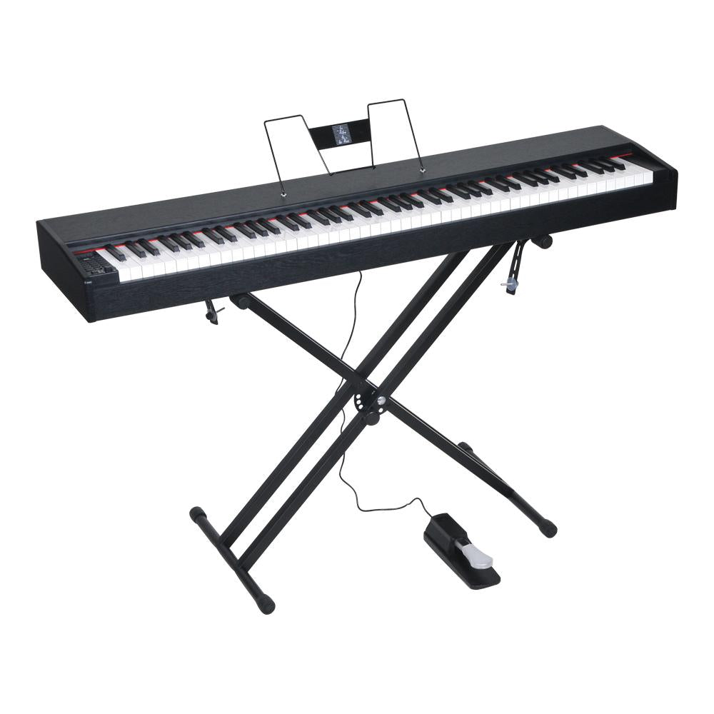 Ansley&amp;HosHo Weighted Hammer Digital Piano Standard Keyboard Piano for Beginner/Adults with Stand+Adapter+Sustain Pedal Board 88 Key Black